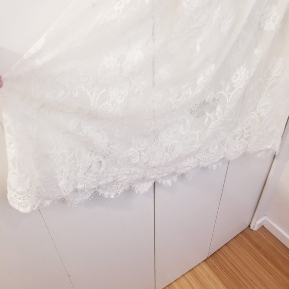 Forever 21 White Lace Swim Beach Cover up Shirt Blouse Off the Shoulder - Picture 6 of 6